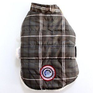 North Paw Pet Dog Apparel Plaid Sherpa Lining Dog Jacket Size XS